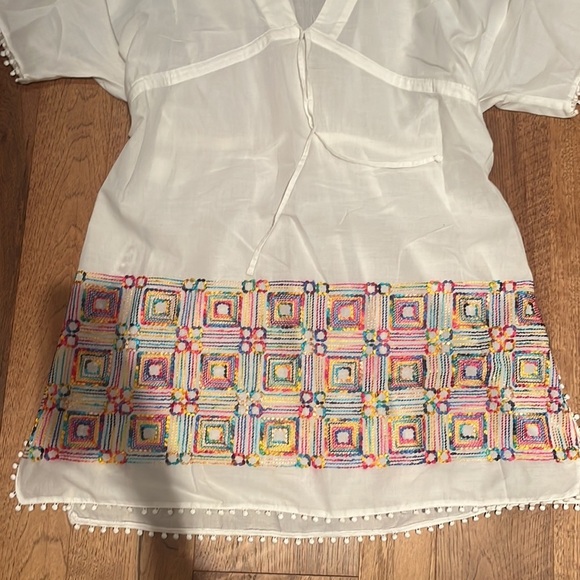 Oneonone Woman’s White Boho Dress Size 1/Small - Picture 3 of 7